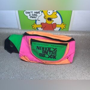FLAWED 1990 New Kids On The Block Concert Merch Neon ColorBlock Fanny Pack